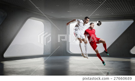Playing football in office Playing football in office 27660689