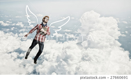Hipster guy with book Hipster guy with book 27660691