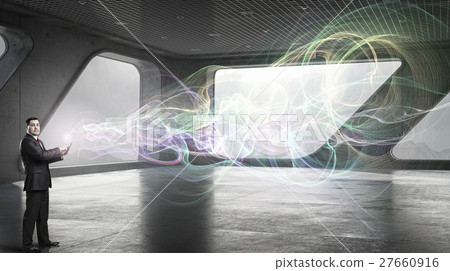 Businessman use modern technologies 27660916