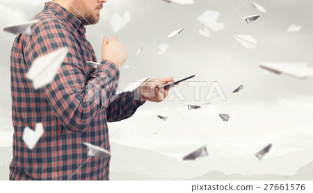 Man using digital tablet Man using digital tablet 27661576