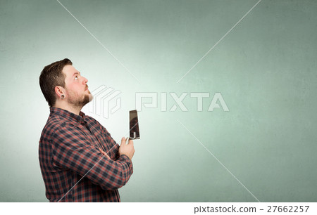 Handyman with tool in interior Handyman with tool in interior 27662257