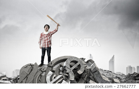 Hipster guy with bat Hipster guy with bat 27662777