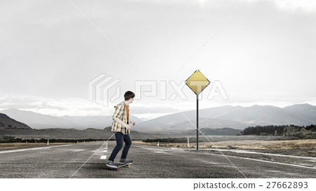 Boy ride skateboard 27662893