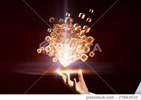 Cube in male hand 27663010
