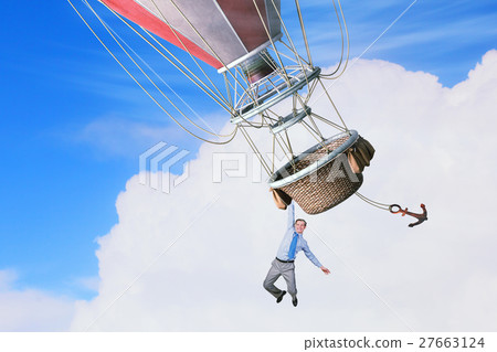 Man traveling in aerostat 27663124