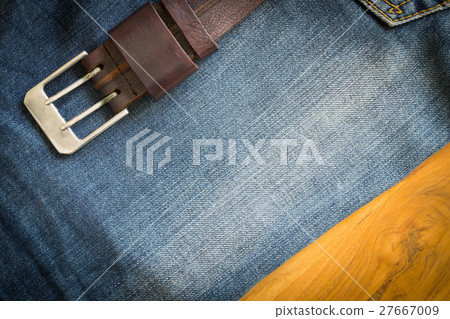 denim jean texture background with leather belt denim jean texture background with leather belt 27667009
