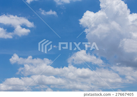 fluffy cloud on clear blue sky background 27667405