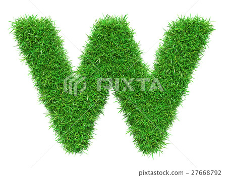 Green Grass Letter W Green Grass Letter W 27668792