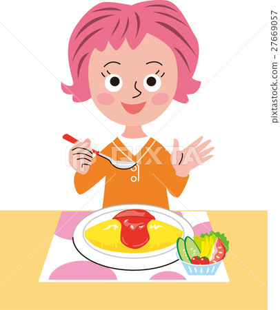 Girls' diet omelet rice Girls' diet omelet rice 27669057