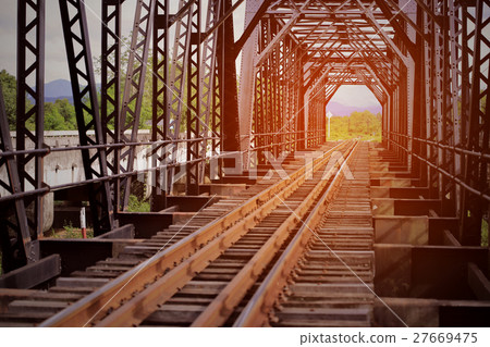 railway for high speed train between city. railway 27669475