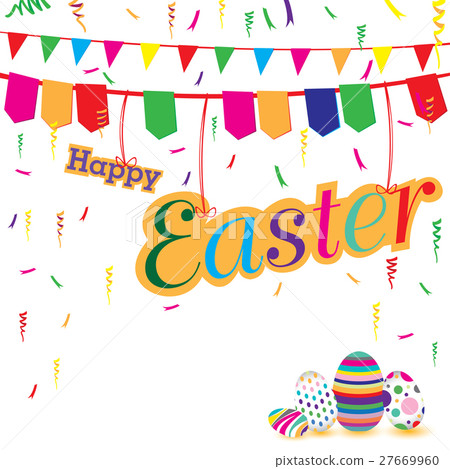 Happy Easter on party background. Happy Easter on party background. 27669960