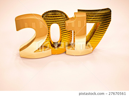 New year 2017 background. 3D render. 27670561