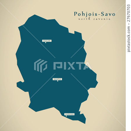 Modern Map - North savonia Finland FI illustration 27670703