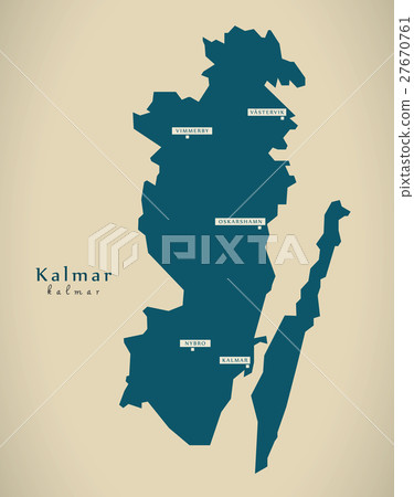 Modern Map - Kalmar Sweden SE illustration 27670761
