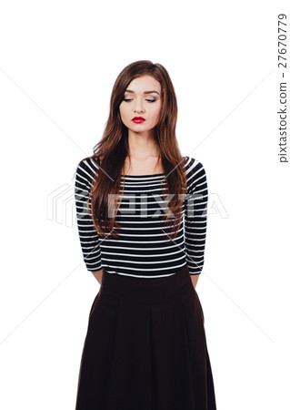 Emotional portrait Cute beautiful girl artist 27670779