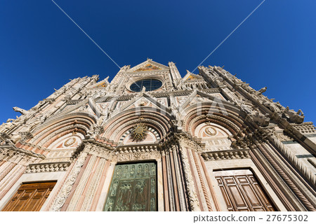 Facade of Siena Cathedral - Tuscany Italy 27675302