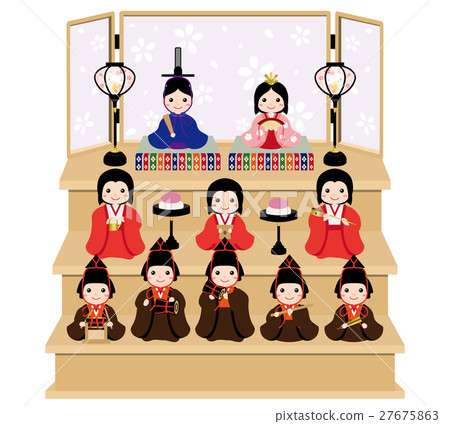 Hina doll ten ornament (wooden) 27675863