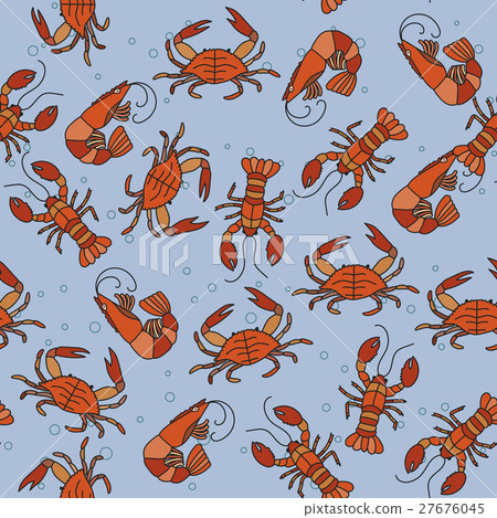 Marine life seamless vector pattern. Marine life seamless vector pattern. 27676045