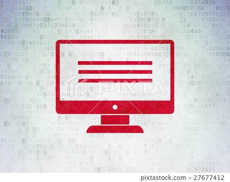 Web development concept: Monitor on Digital Data Web development concept: Monitor on Digital Data 27677412