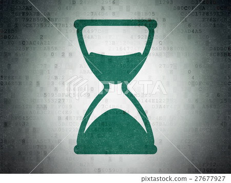Time concept: Hourglass on Digital Data Paper 27677927