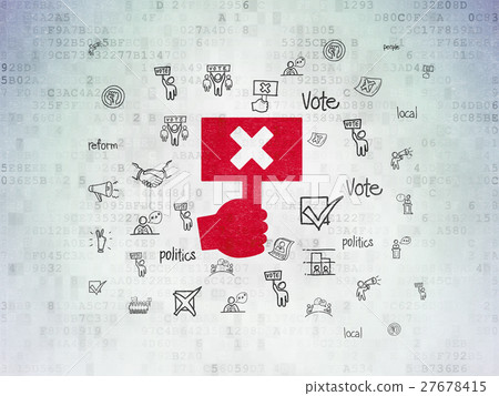 Politics concept: Protest on Digital Data Paper 27678415