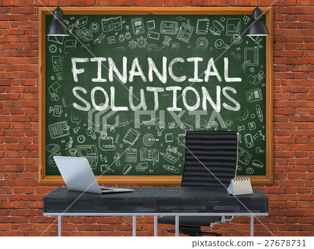 Chalkboard on the Office Wall with Financial Chalkboard on the Office Wall with Financial 27678731