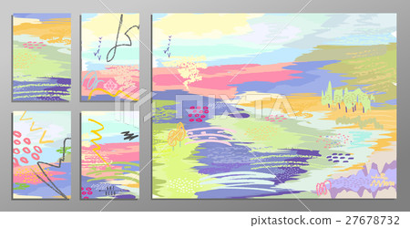 Vector illustration set of artistic colorful 27678732