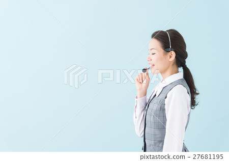 Call center woman (blue background) Call center woman (blue background) 27681195