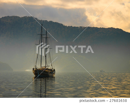 Boat crusing in sea of Marmaris Boat crusing in sea of Marmaris 27681638