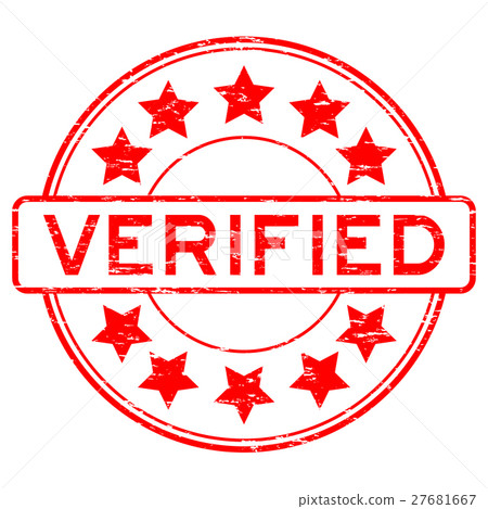 Grunge red verified with star icon rubber stamp Grunge red verified with star icon rubber stamp 27681667
