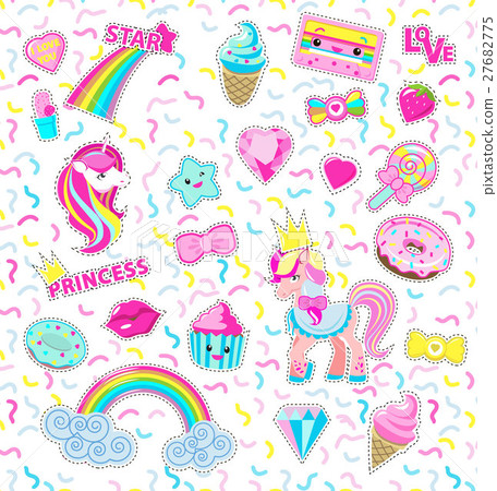 Collection Princess Icons. Rainbow. Star. Sweet 27682775