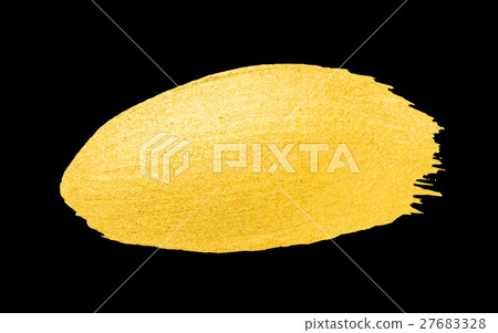 Vector golden brush stroke. Watercolor texture 27683328
