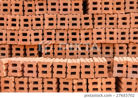 Stack of red bricks 27683702