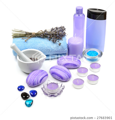 Soap, shampoo, towel, lavender oil 27683901