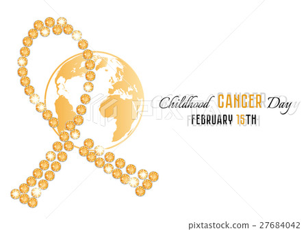 Golden ribbon from jewels with Earth globe 27684042