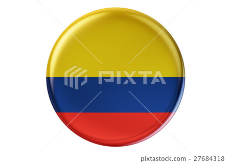 Badge with flag of Columbia, 3D rendering 27684318