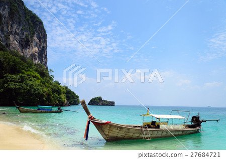 Traditional longtail boats in the poda island 27684721