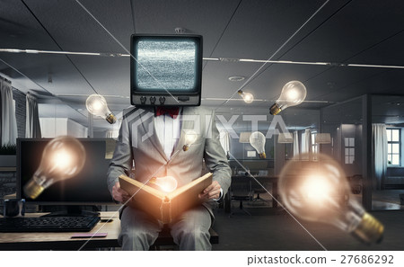 Man with TV instead of head 27686292