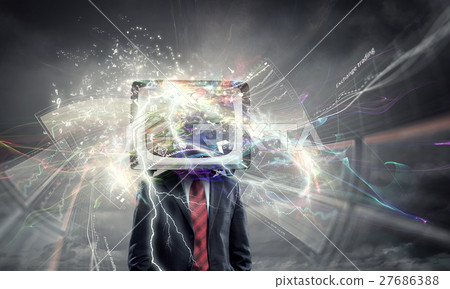 Man with TV instead of head 27686388