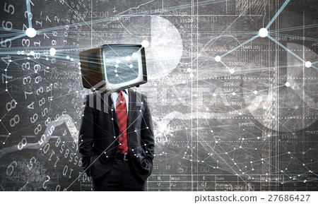 Man with TV instead of head Man with TV instead of head 27686427