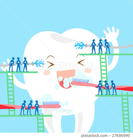 brush and wash white tooth brush and wash white tooth 27686990