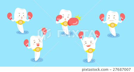 cartoon milk teeth wear boxing cartoon milk teeth wear boxing 27687007