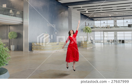Woman in passionate red dress Woman in passionate red dress 27687999