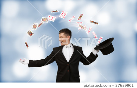 Businessman demonstrating magic 27689901