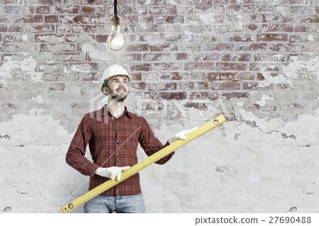 Builder man with level Builder man with level 27690488