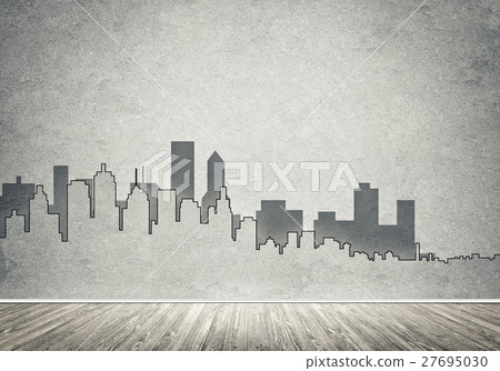 City design on wall City design on wall 27695030
