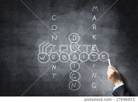 Seminar trainer draw on chalkboard Seminar trainer draw on chalkboard 27696853