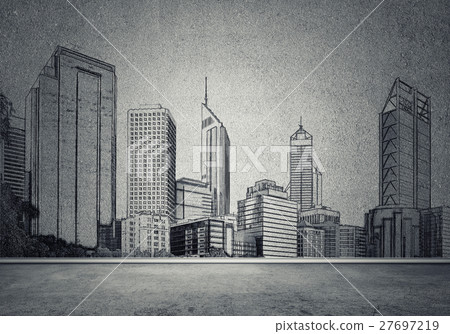 City design on wall City design on wall 27697219