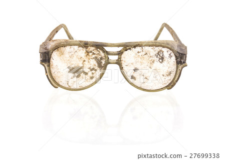 old plastic glasses isolated on a white background 27699338