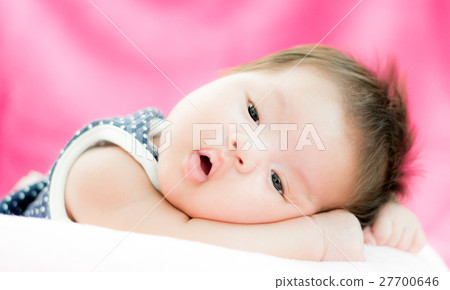 Portrait of adorable baby girl 27700646